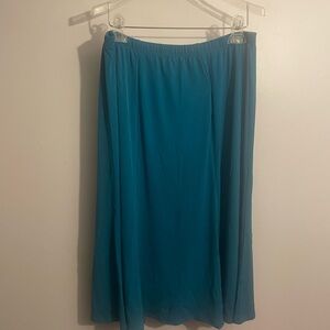 Susan Graver Elegant Teal Skirt L NWT